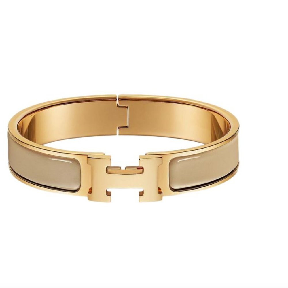 Brand New HERMES Clic H Bracelet Bangle in Marron Glace GHW